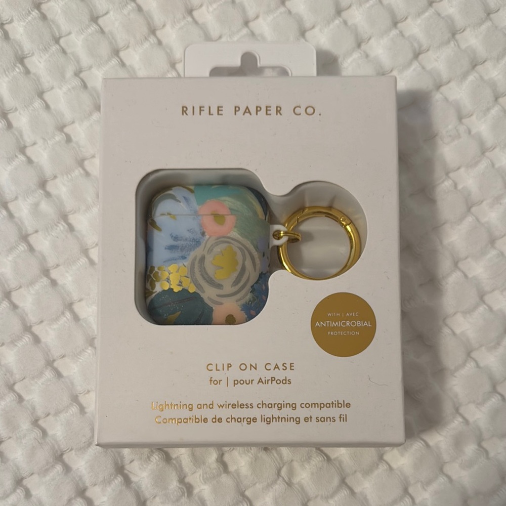 Rifle Paper Co. Floral AirPods Case with Gold Clip